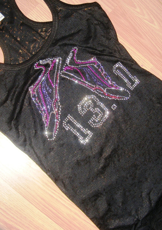 Bedazzled half-marathon racerback tank from Etsy