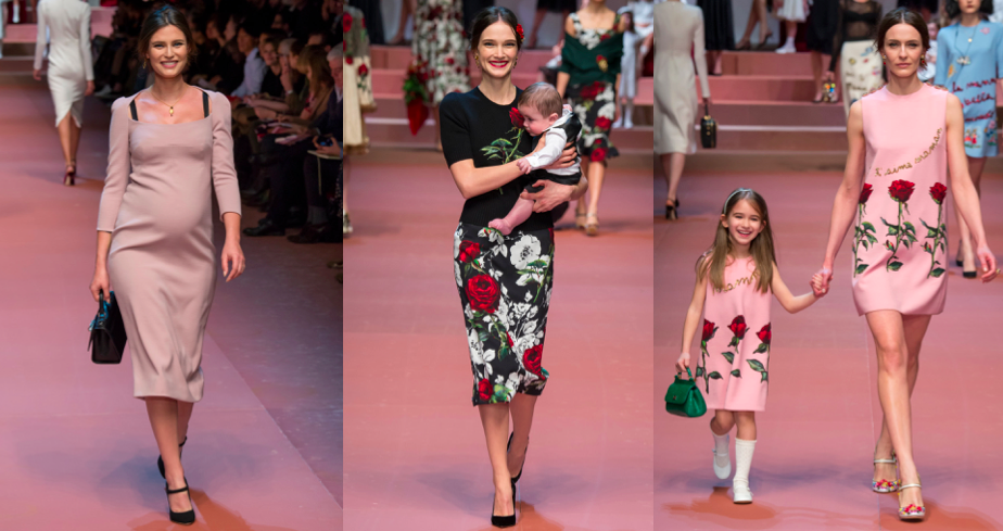 Dolce & Gabbana Sends Pregnant Model & Children Down the Runway