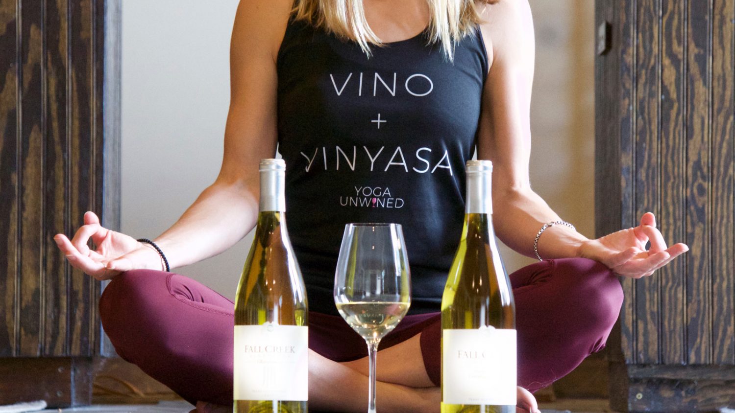 yoga wine bottle